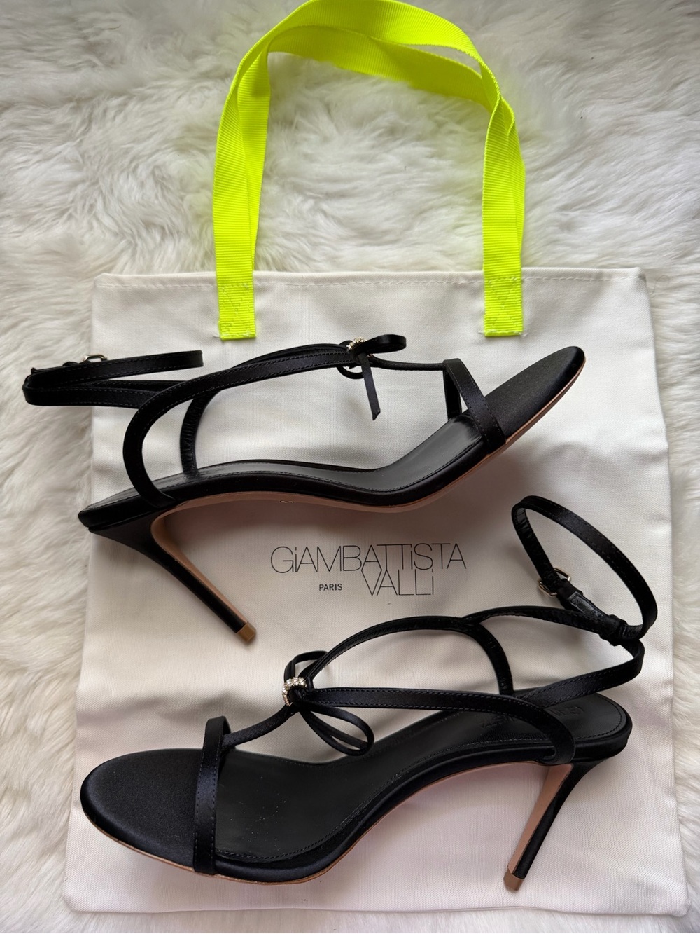 New! Giambattista Valli Black Strappy Stiletto Heels